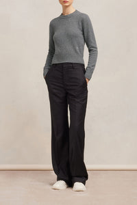 Pull Ami de Cœur avec broderie en cachemire et laine - Heather Grey