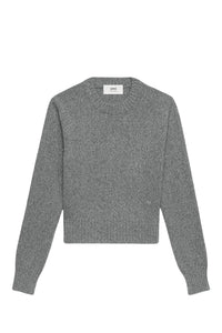 Pull Ami de Cœur avec broderie en cachemire et laine - Heather Grey
