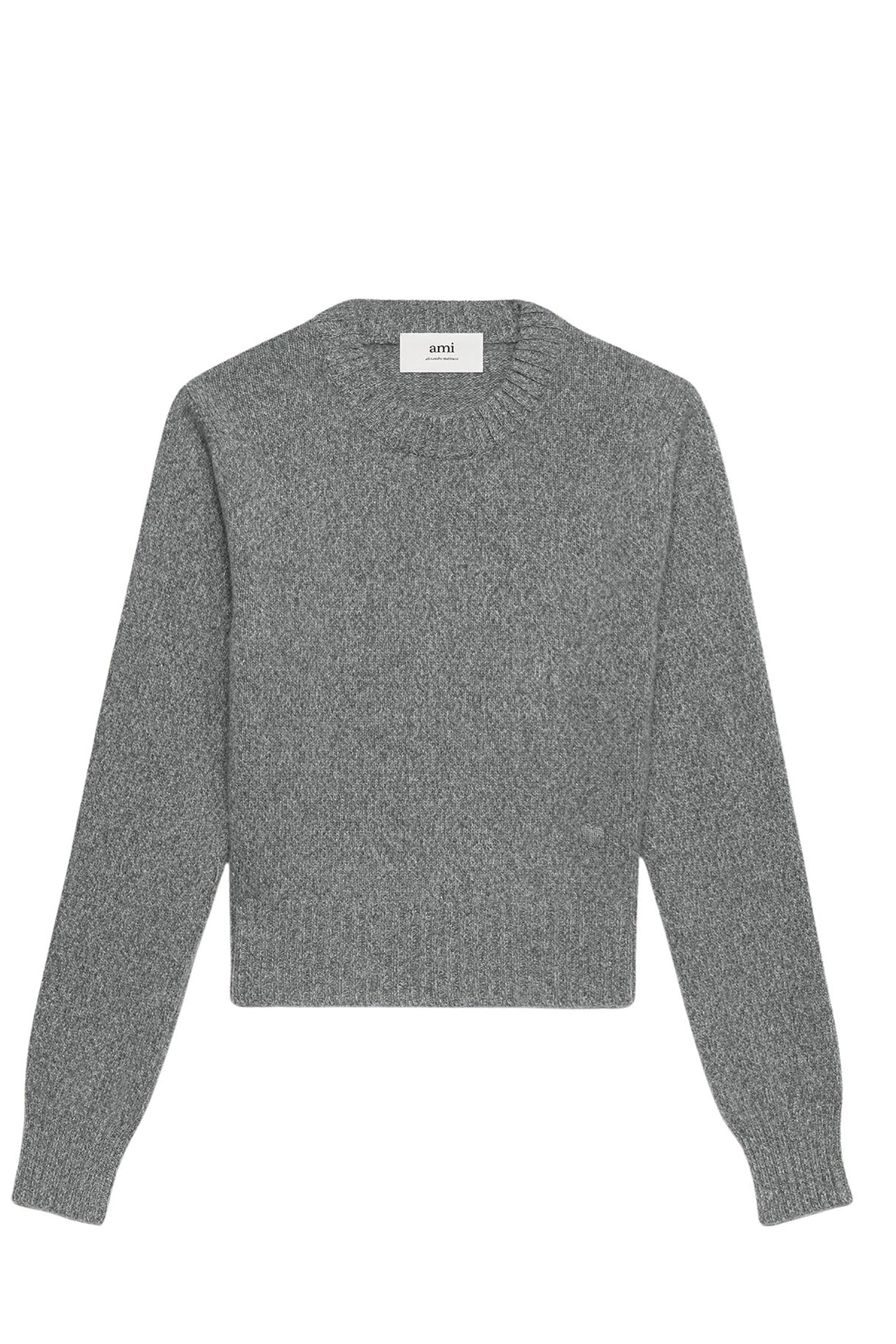 Pull Ami de Cœur avec broderie en cachemire et laine - Heather Grey