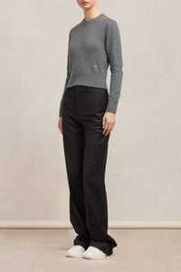 Pull Ami de Cœur avec broderie en cachemire et laine - Heather Grey