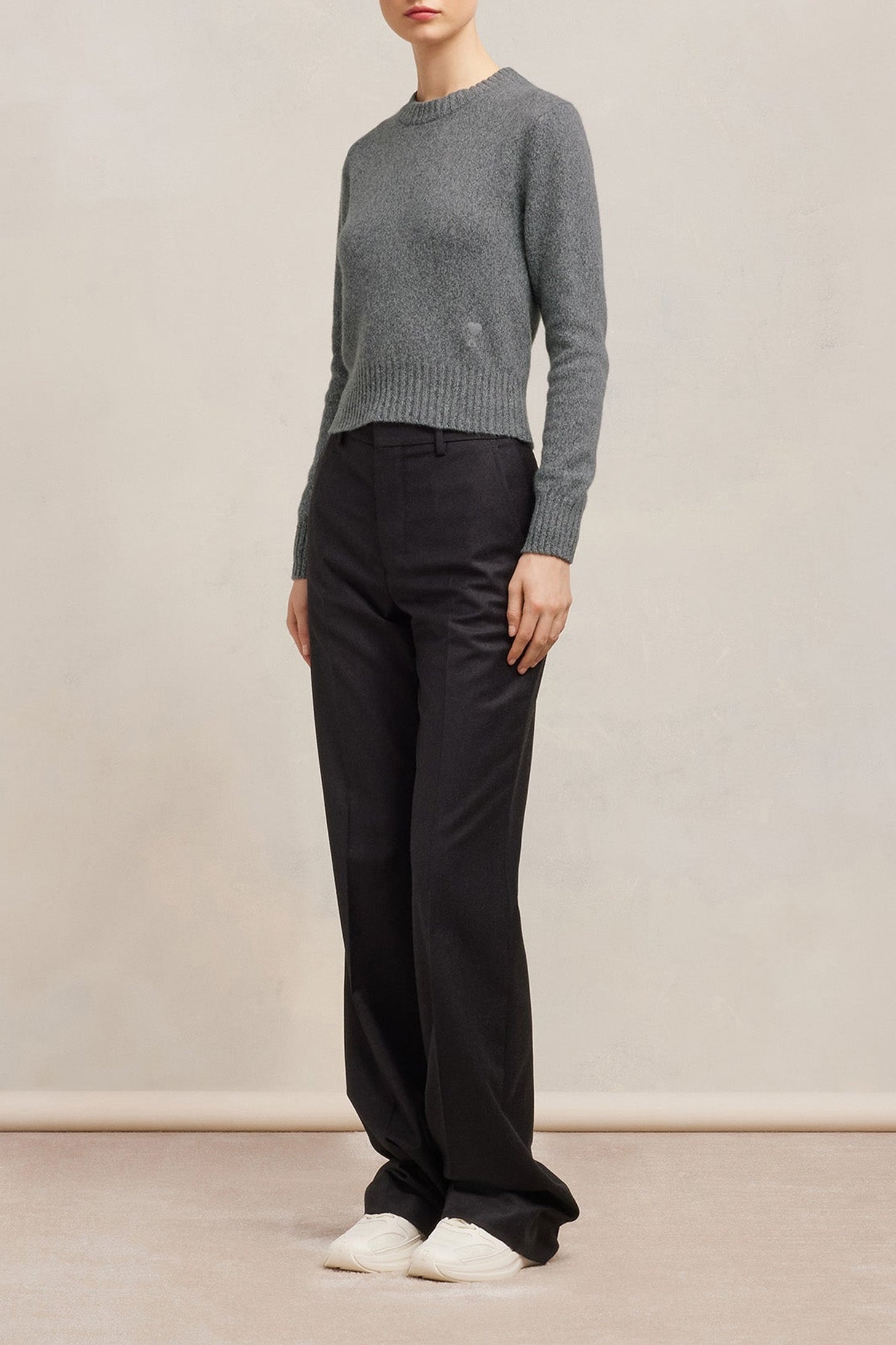 Pull Ami de Cœur avec broderie en cachemire et laine - Heather Grey