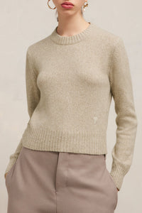 Pull Ami de Cœur avec broderie en cachemire et laine - Champagne