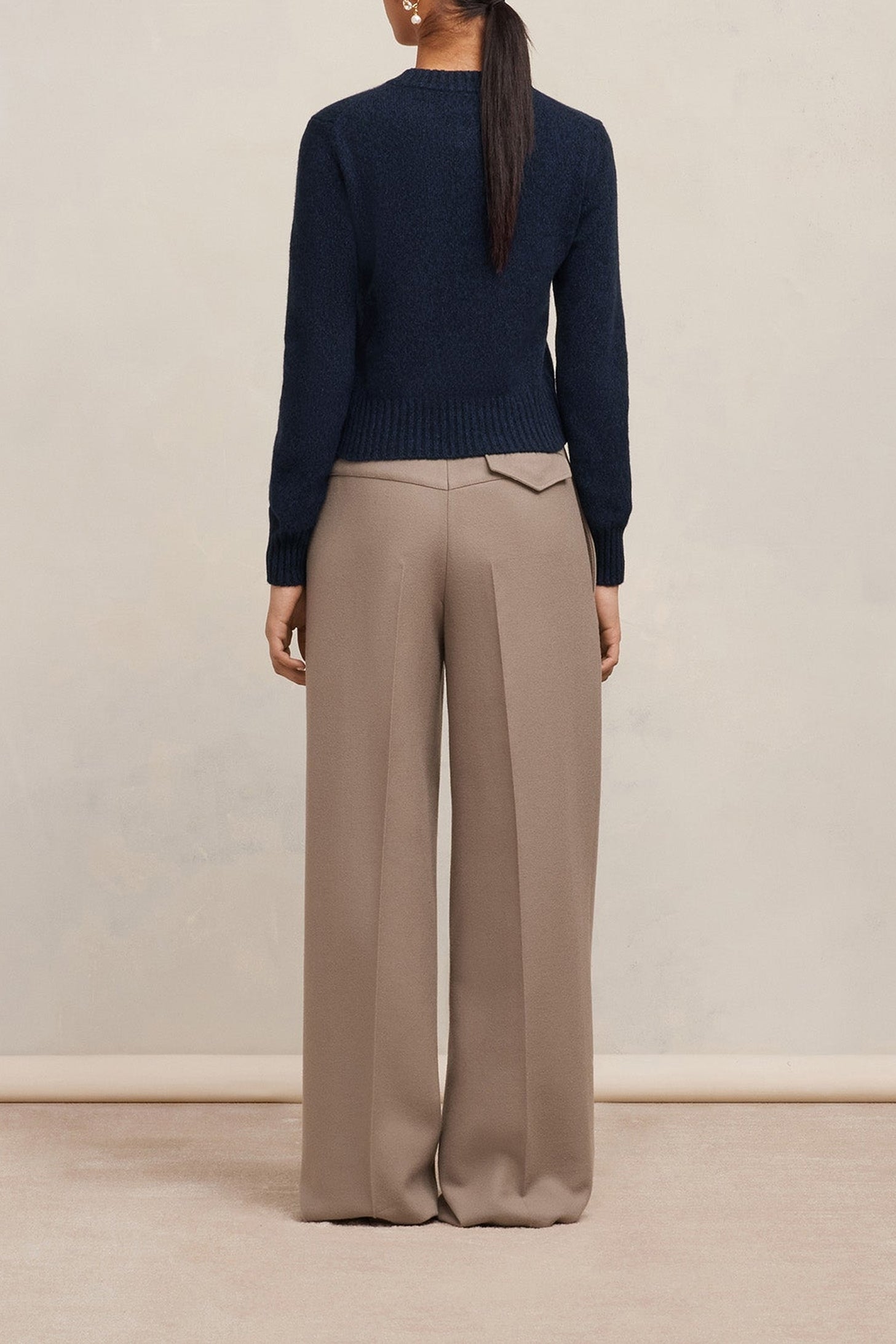 Pull Ami de Cœur avec broderie en cachemire et laine - Night Blue