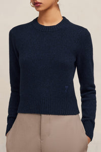 Pull Ami de Cœur avec broderie en cachemire et laine - Night Blue