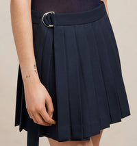 Jupe courte Kilt portefeuille en laine - Taupe