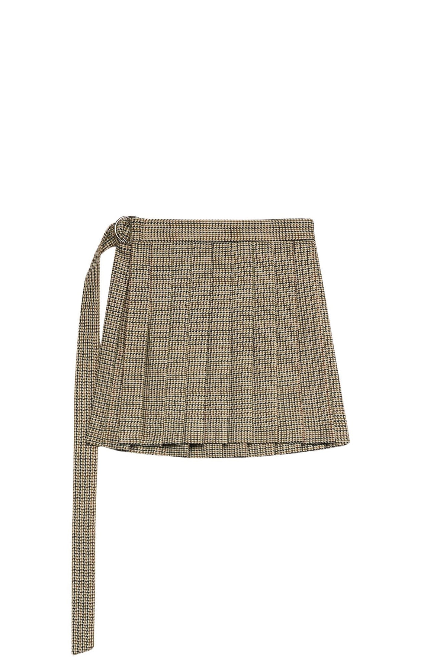 Kilt wrap short skirt in wool - Champagne & Black