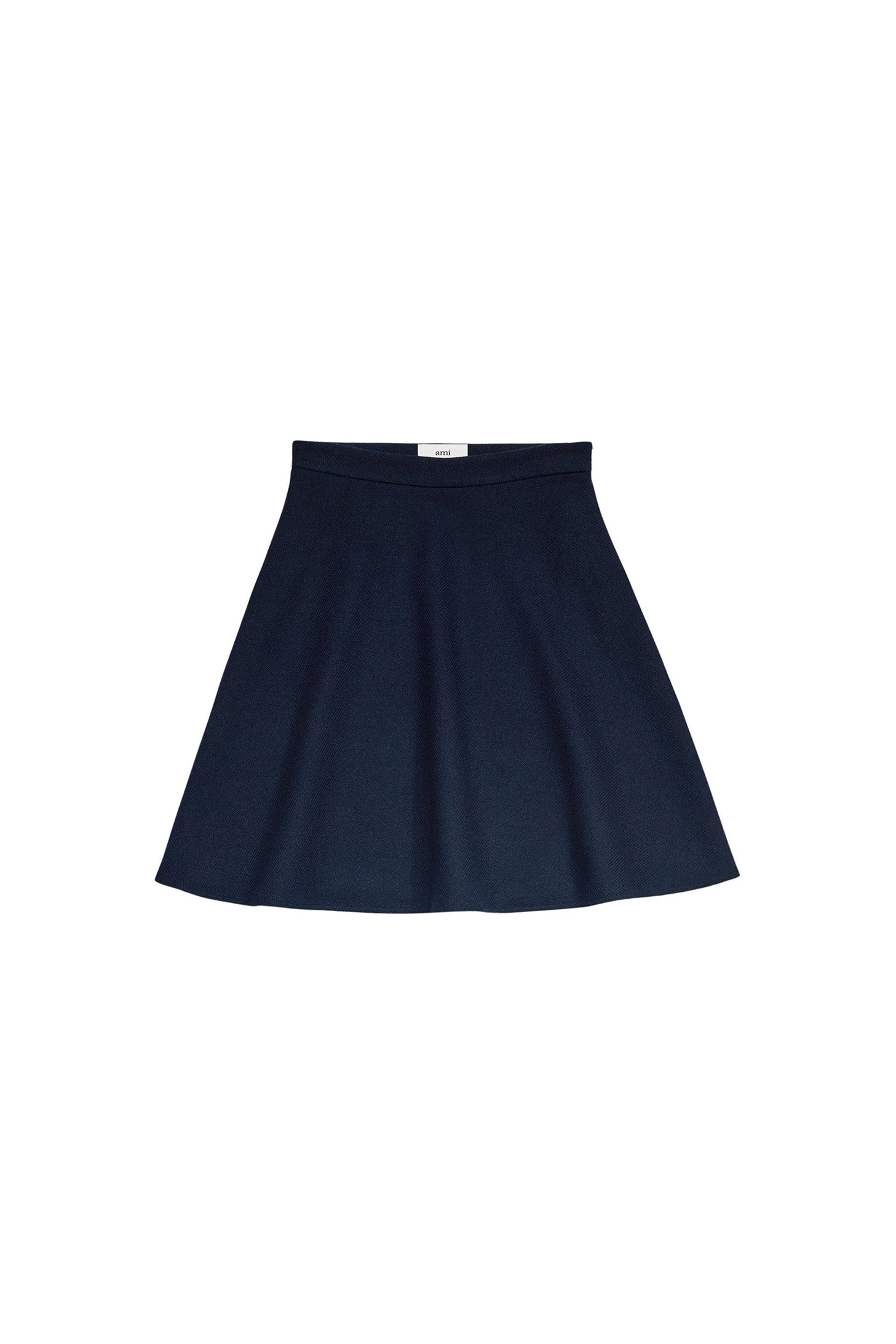 Jupe midi evasée en laine - Night Blue