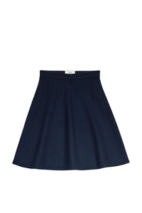 Jupe midi evasée en laine - Night Blue