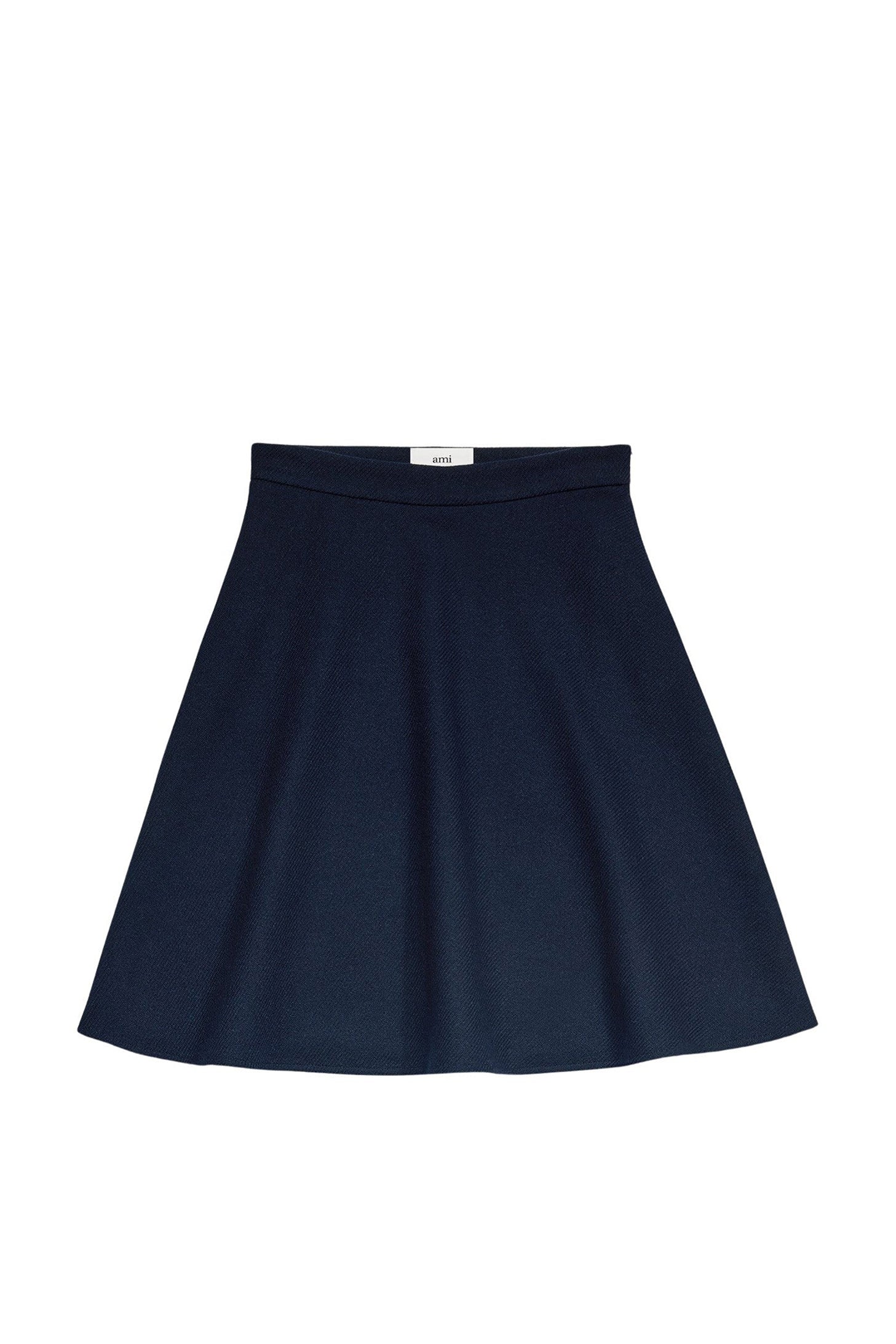 Jupe midi evasée en laine - Night Blue