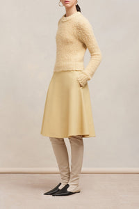 Jupe midi évasée en laine - Vanilla Cream