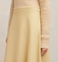 Flared midi skirt in wool - Vanilla Cream