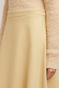Jupe midi évasée en laine - Vanilla Cream