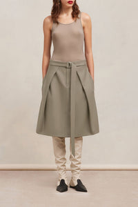 Jupe midi à pans en laine - Taupe