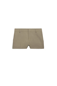 Wool shorts with welt back pockets - Taupe