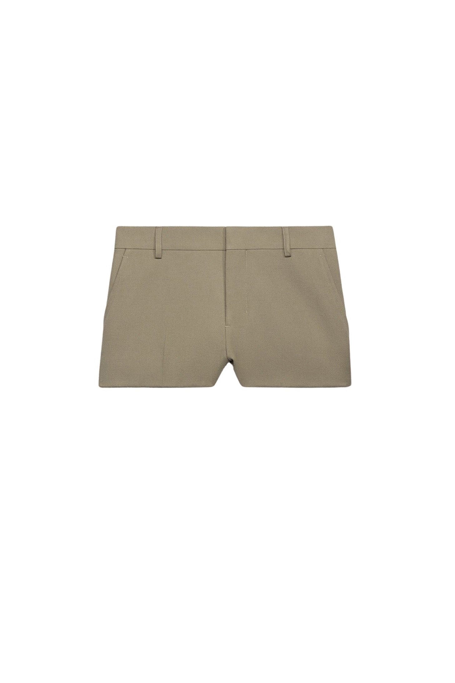 Wool shorts with welt back pockets - Taupe