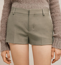 Wool shorts with welt back pockets - Taupe