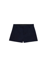 Short à poches arrière passepoilées en laine - Night Blue