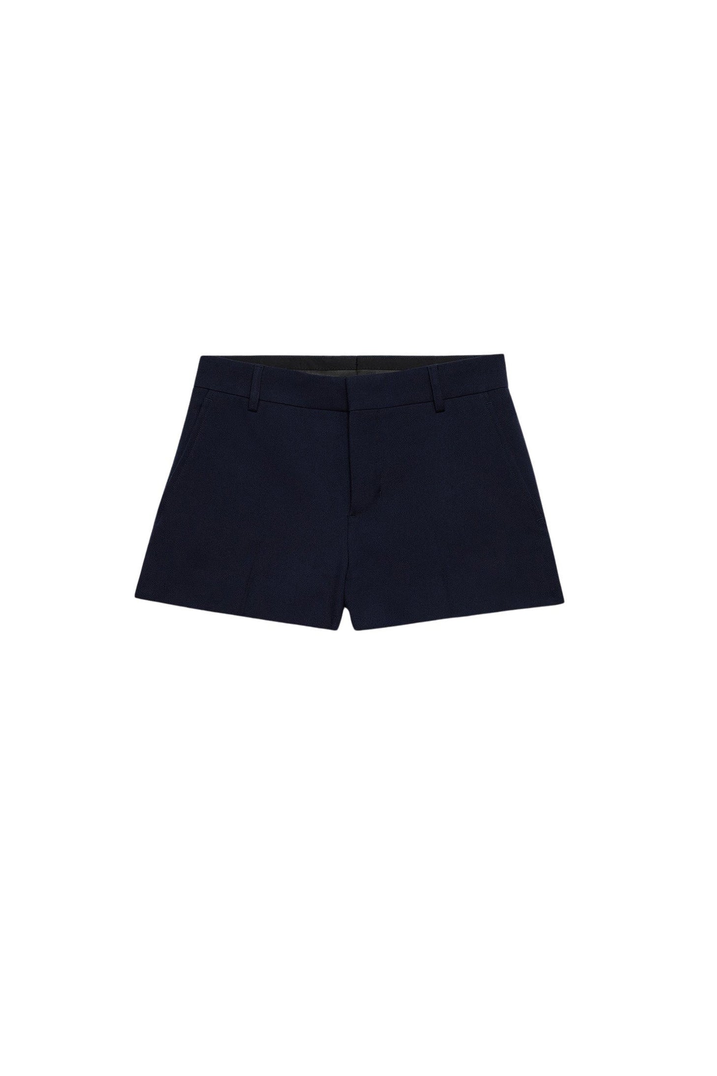 Short à poches arrière passepoilées en laine - Night Blue
