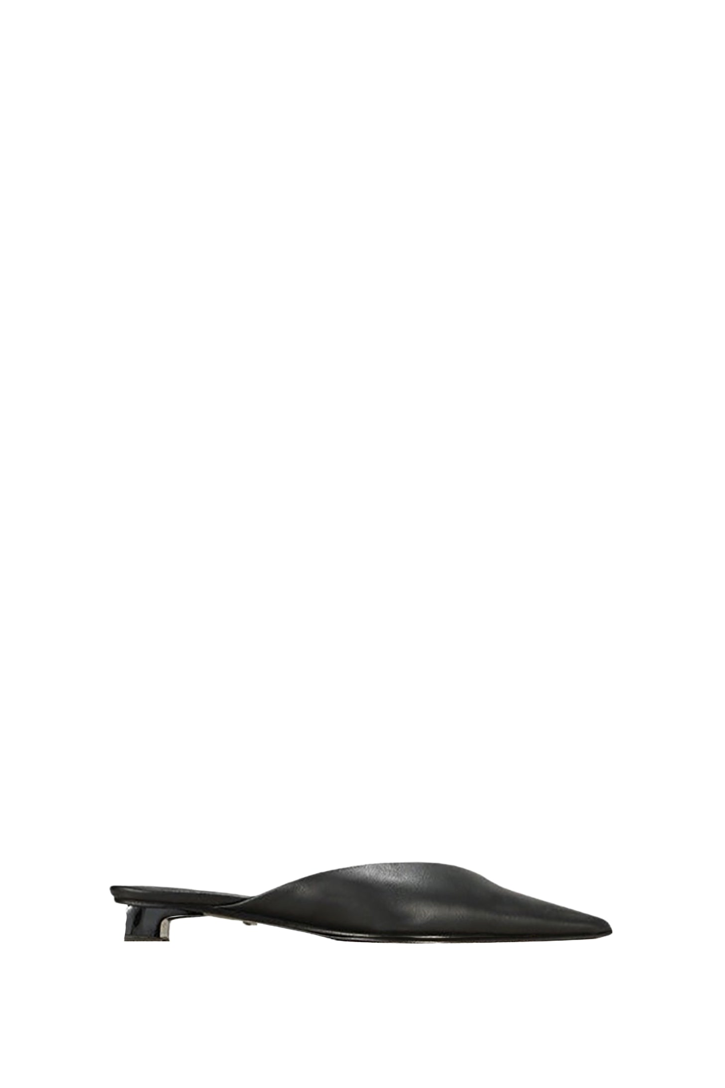 Mules à bouts pointus en cuir - Black
