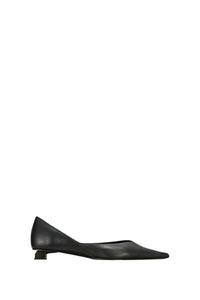 Ballerines à bouts pointus en cuir - Black