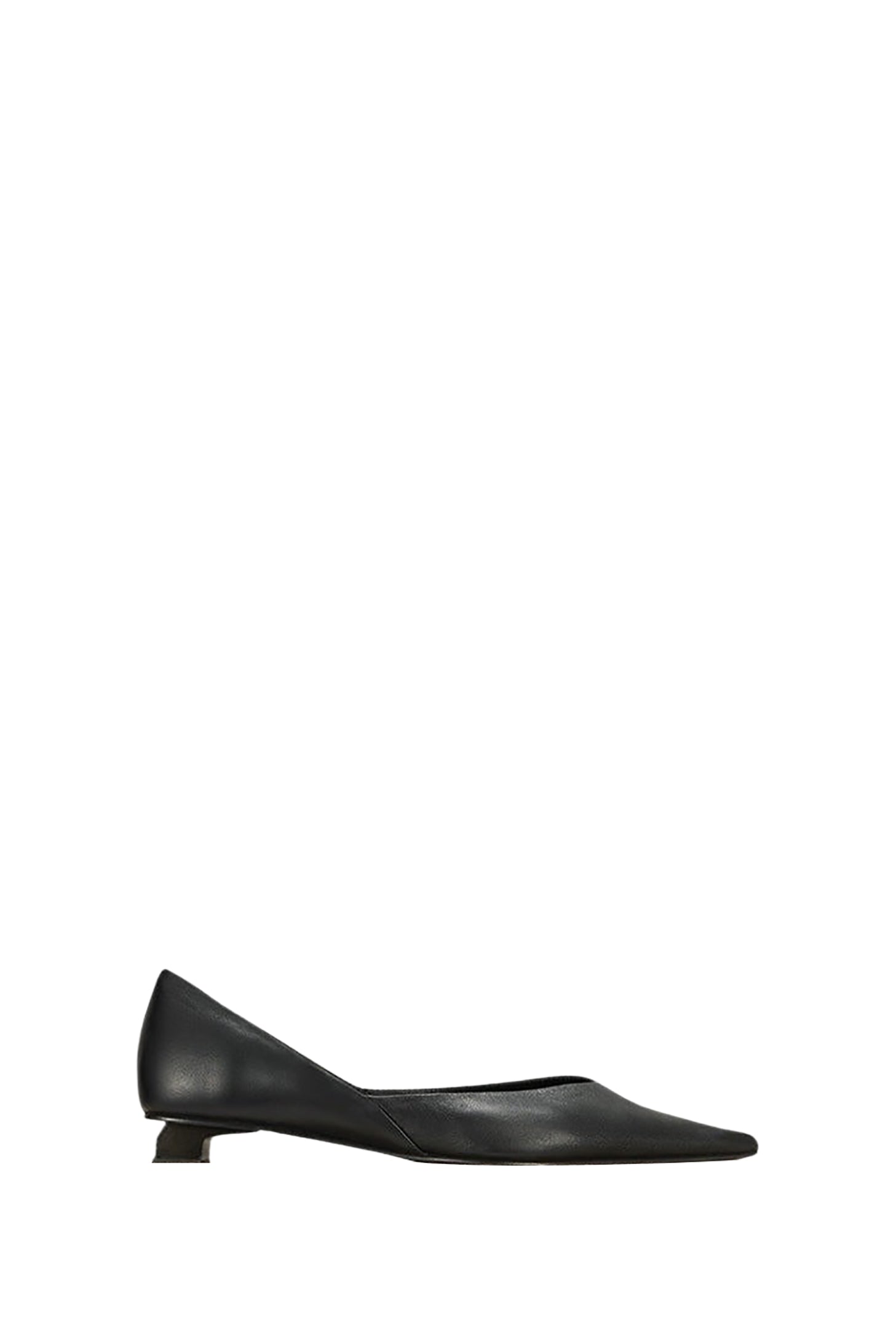 Ballerines à bouts pointus en cuir - Black