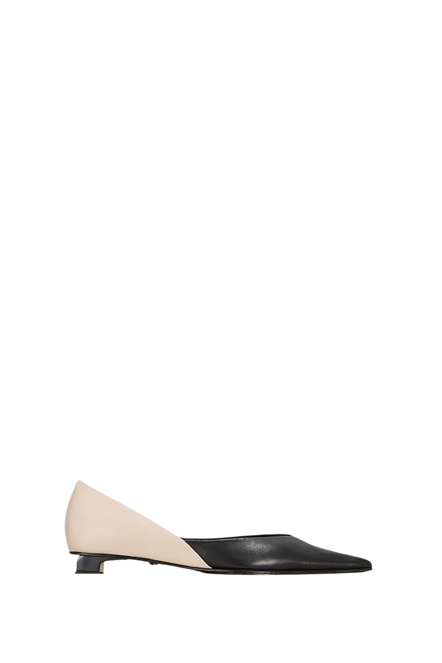 Ballerines à bouts pointus en cuir - Ivory & Black