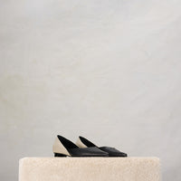 Ballerines à bouts pointus en cuir - Ivory & Black