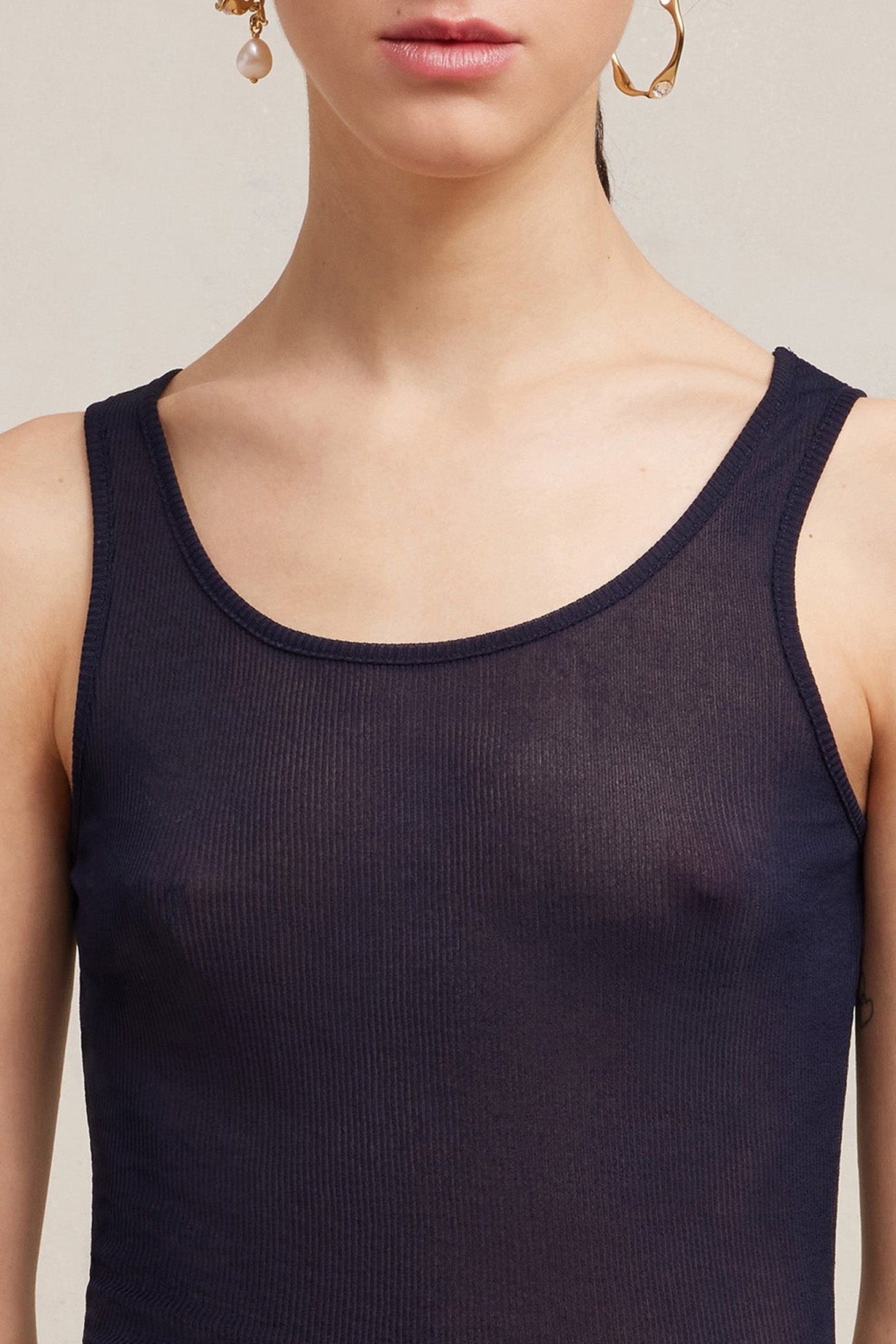 Débardeur long à coupe ajustée - Night Blue