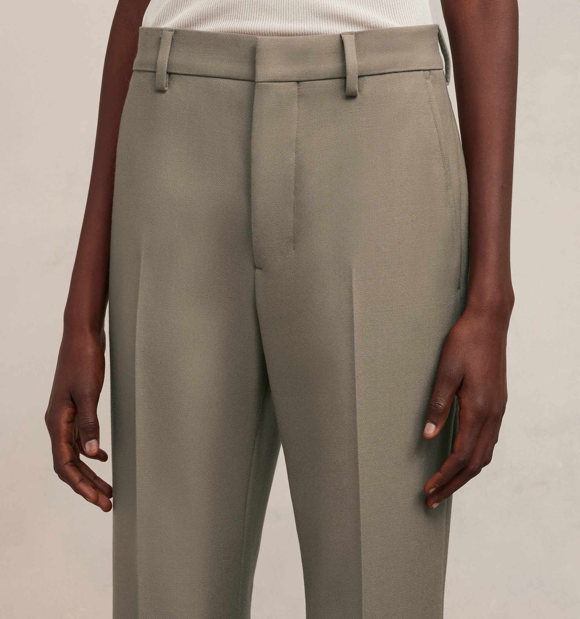 Pantalon flare en laine - Taupe