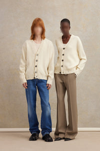 Pantalon flare en laine - Taupe