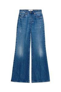 Pantalon flare en denim - Used Blue