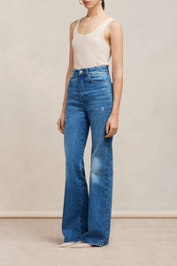 Pantalon flare en denim - Used Blue