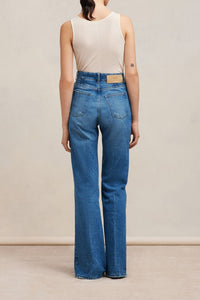 Pantalon flare en denim - Used Blue