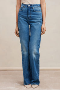 Pantalon flare en denim - Used Blue