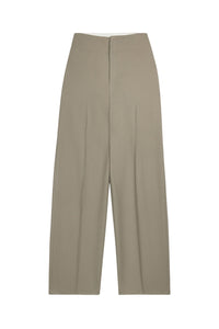 Pantalon droit en laine - Taupe