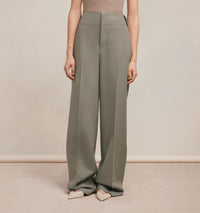 Pantalon droit en laine - Taupe