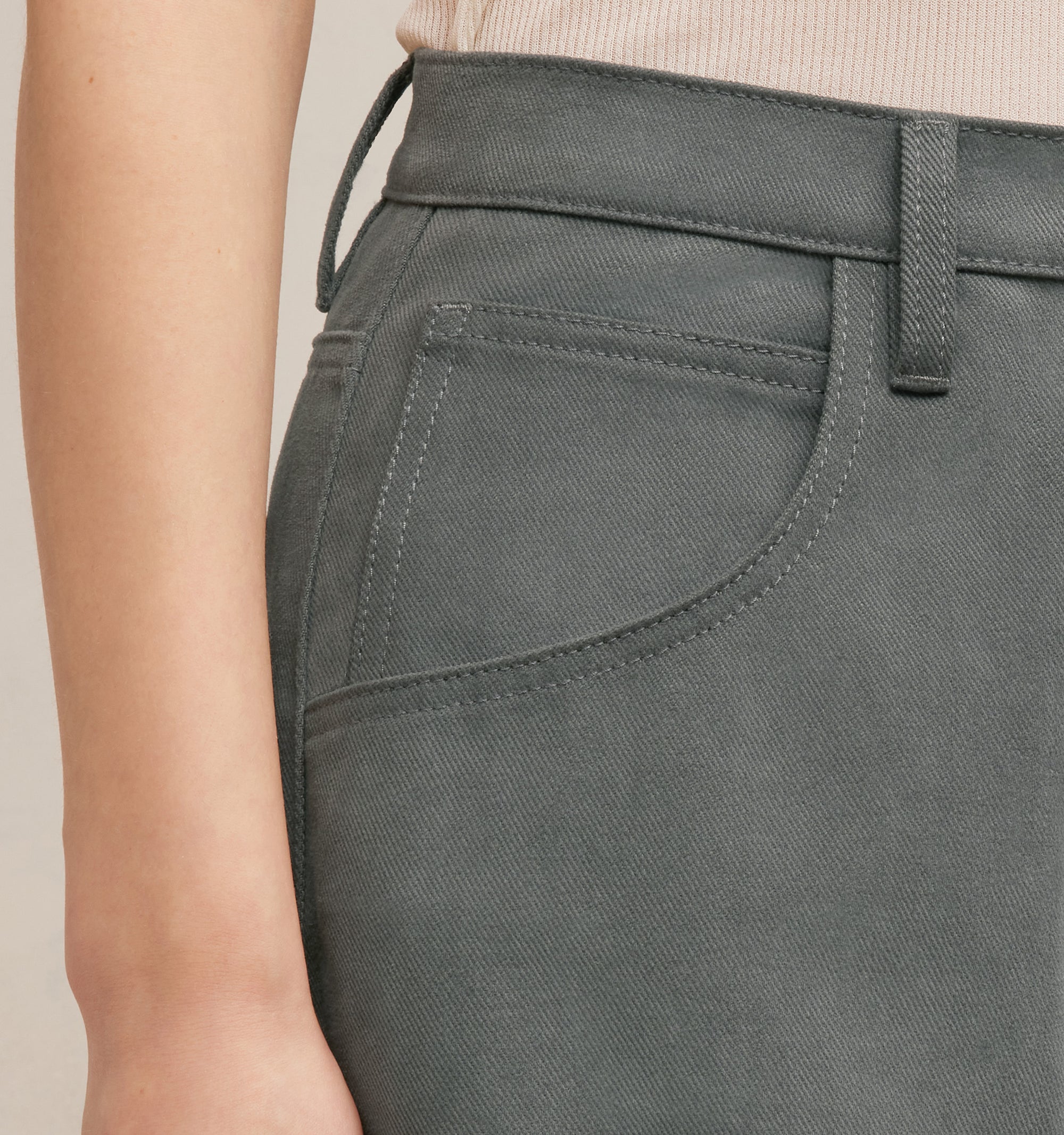 Pantalon droit et évasé en denim - Mineral Grey