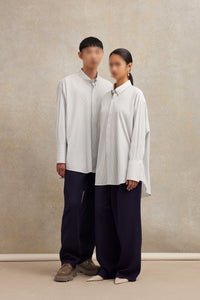 Pantalon droit en laine mélangée - Night Blue