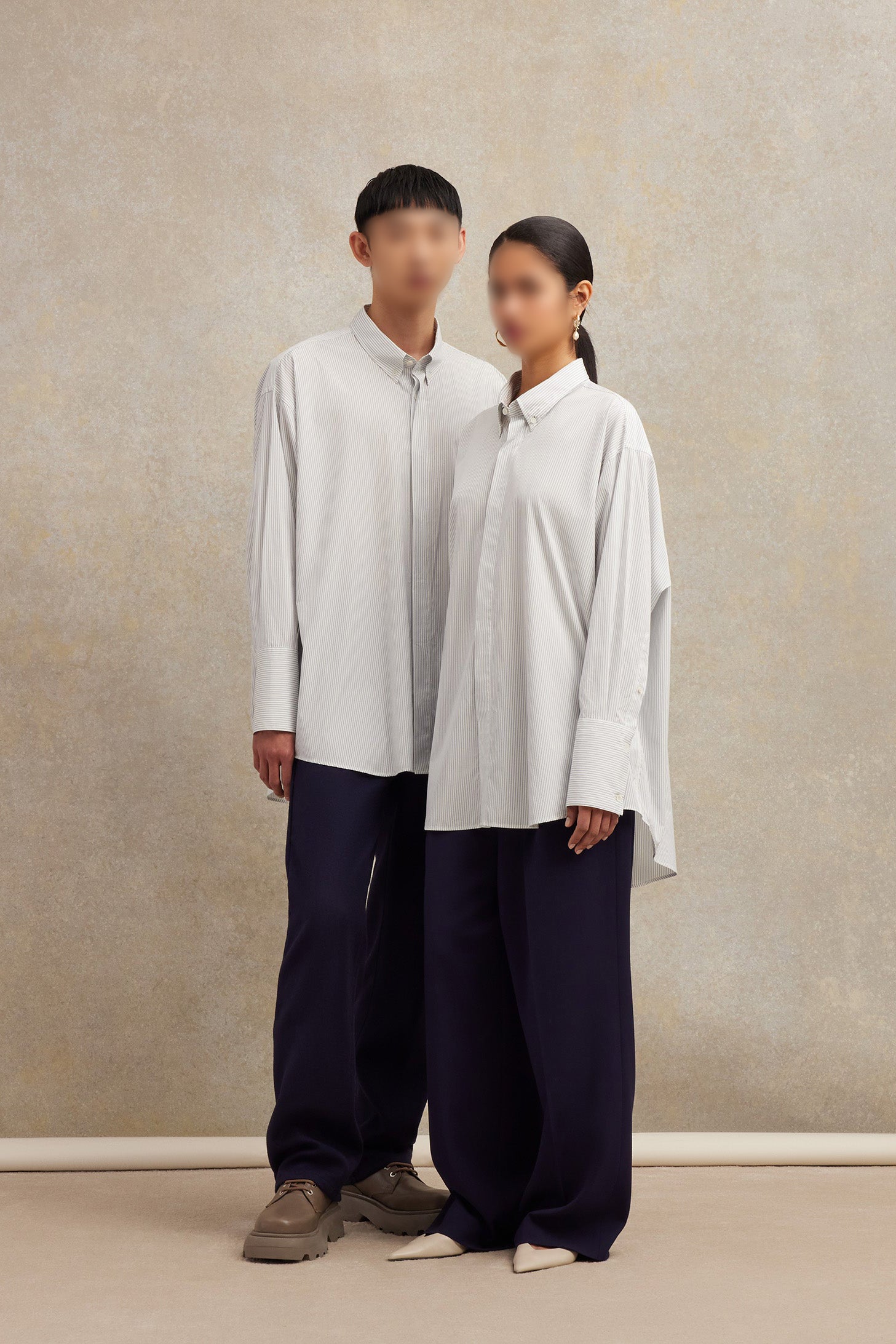 Pantalon droit en laine mélangée - Night Blue