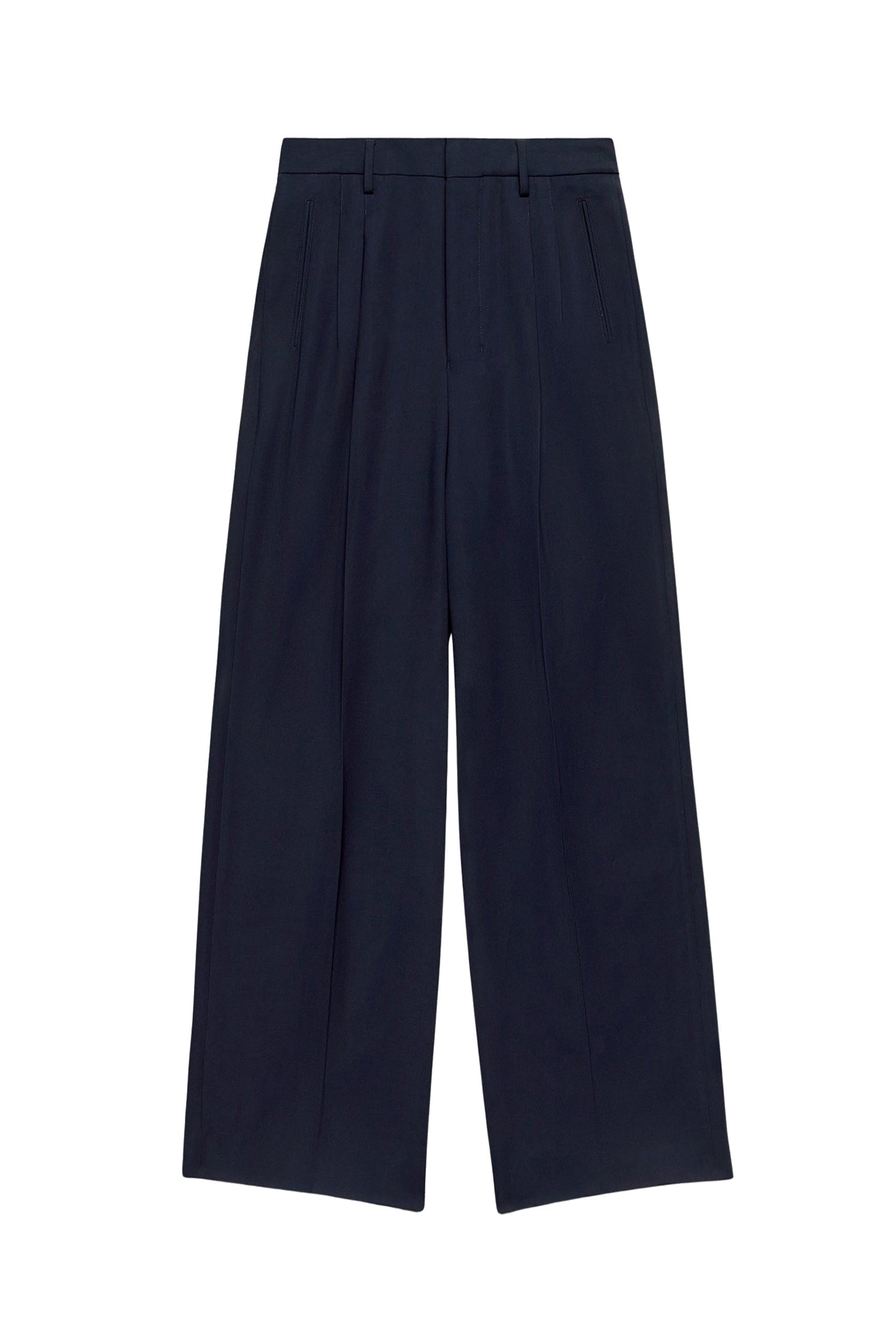 Pantalon droit en laine mélangée - Night Blue