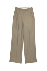 Pantalon droit en laine - Taupe