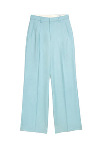 Pantalon droit en laine - Aquamarine
