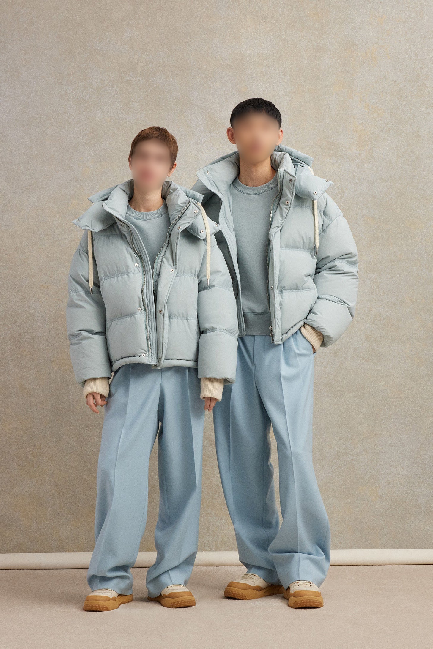 Pantalon droit en laine - Aquamarine