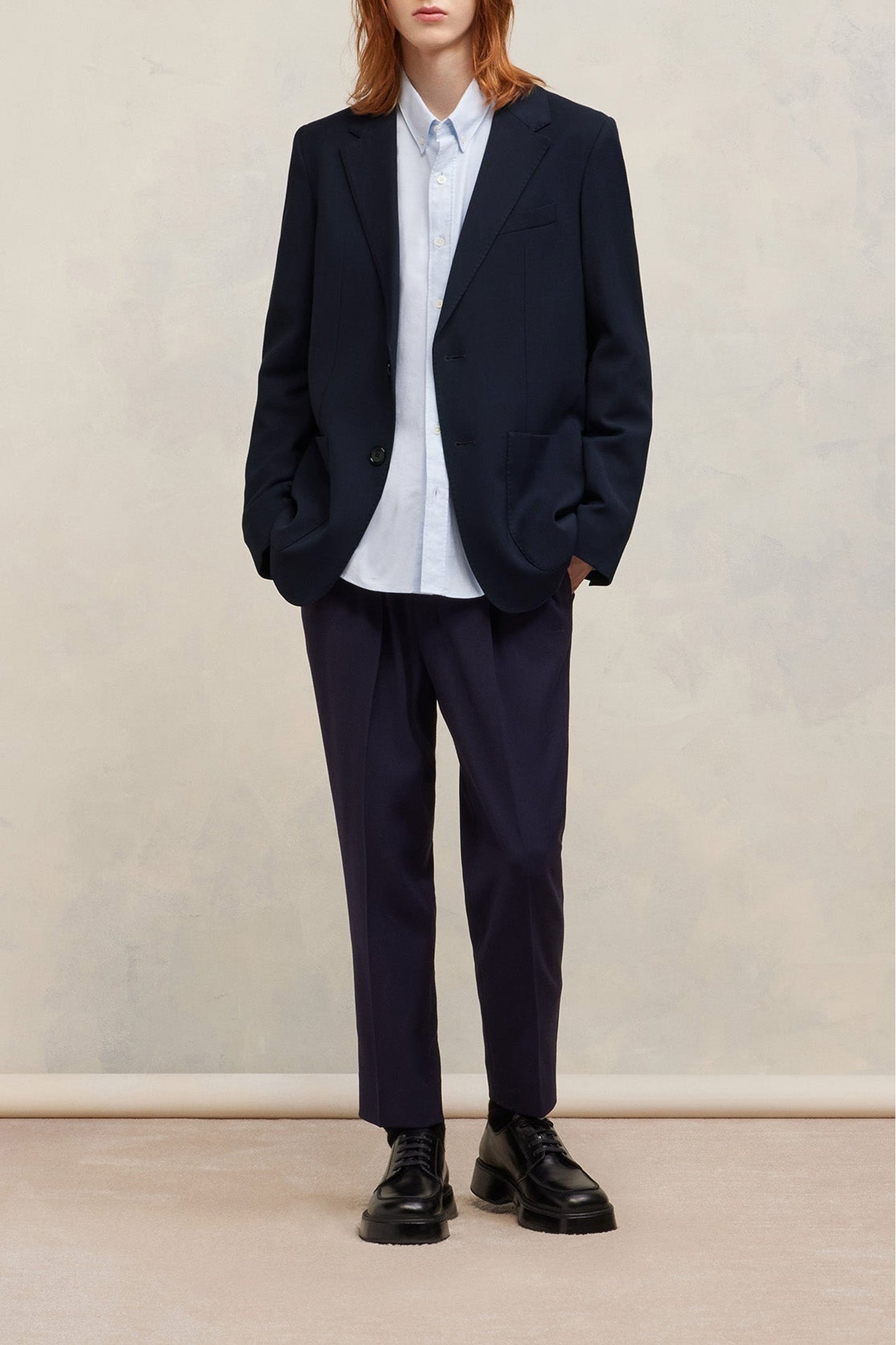 Blazer à boutons en laine mélangée - Night Blue