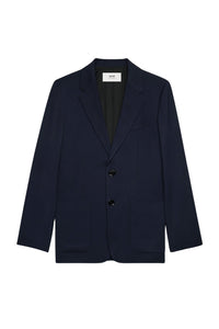 Blazer à boutons en laine mélangée - Night Blue
