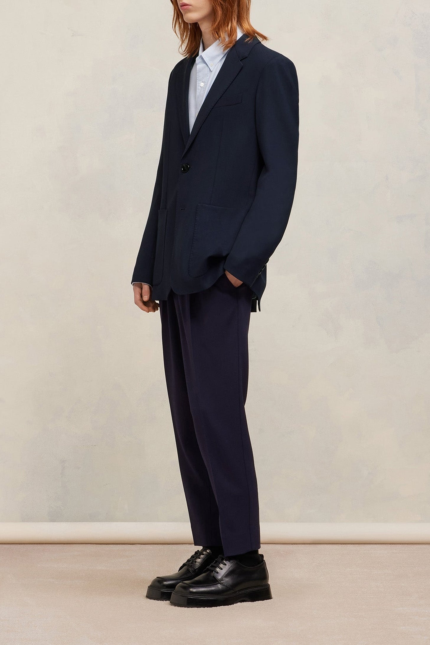 Blazer à boutons en laine mélangée - Night Blue