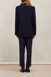 Blazer à boutons en laine mélangée - Night Blue