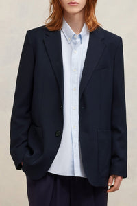 Blazer à boutons en laine mélangée - Night Blue