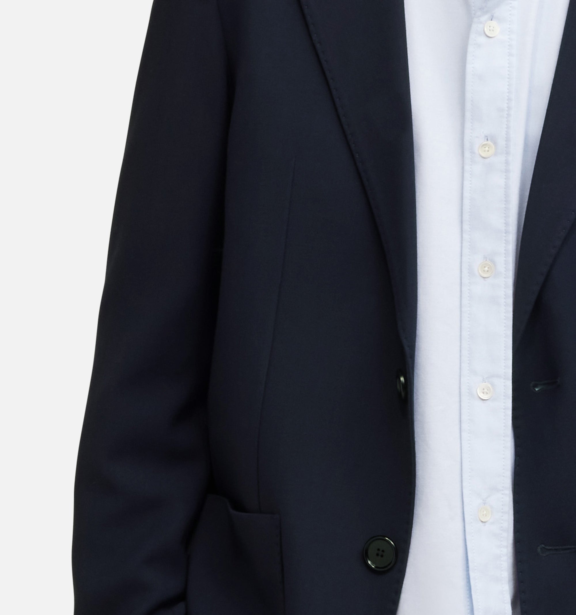 Blazer à boutons en laine mélangée - Night Blue