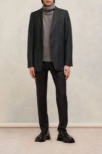 Blazer à boutons et poches en laine - Black